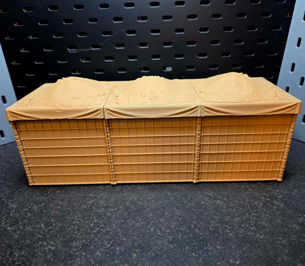 Classified-Scale Hesco Bastion Barrier Walls | Modular, Stackable Military Diorama Accessory for 1:12 scale 6" Figures