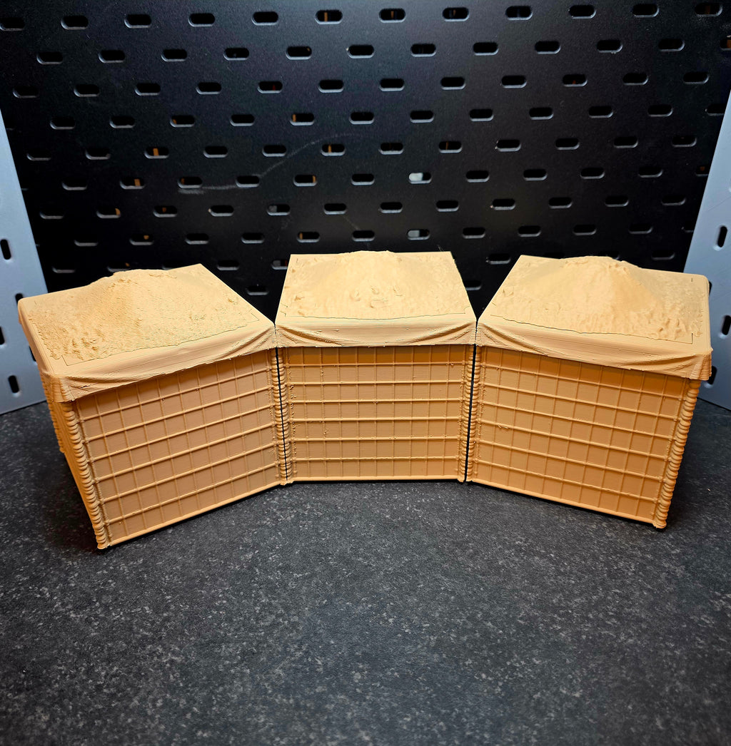 Classified-Scale Hesco Bastion Barrier Walls | Modular, Stackable Military Diorama Accessory for 1:12 scale 6" Figures