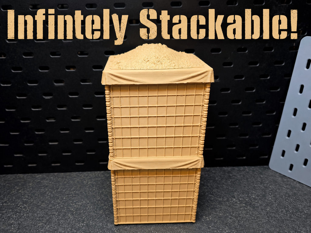 Classified-Scale Hesco Bastion Barrier Walls | Modular, Stackable Military Diorama Accessory for 1:12 scale 6" Figures