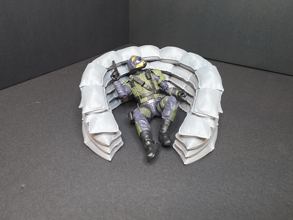 Classified-Scale Machine Gun Nest | 1:12 Scale Sandbag Bunker Diorama Accessory for GI Joe Classified Action Figures